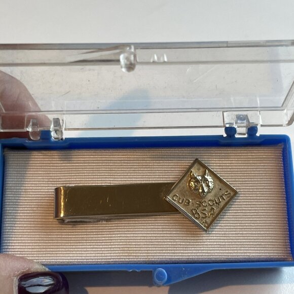 Vintage Cub Scouts Boy Scouts of America BSA Tie Clip #316 Original Case - Picture 2 of 5